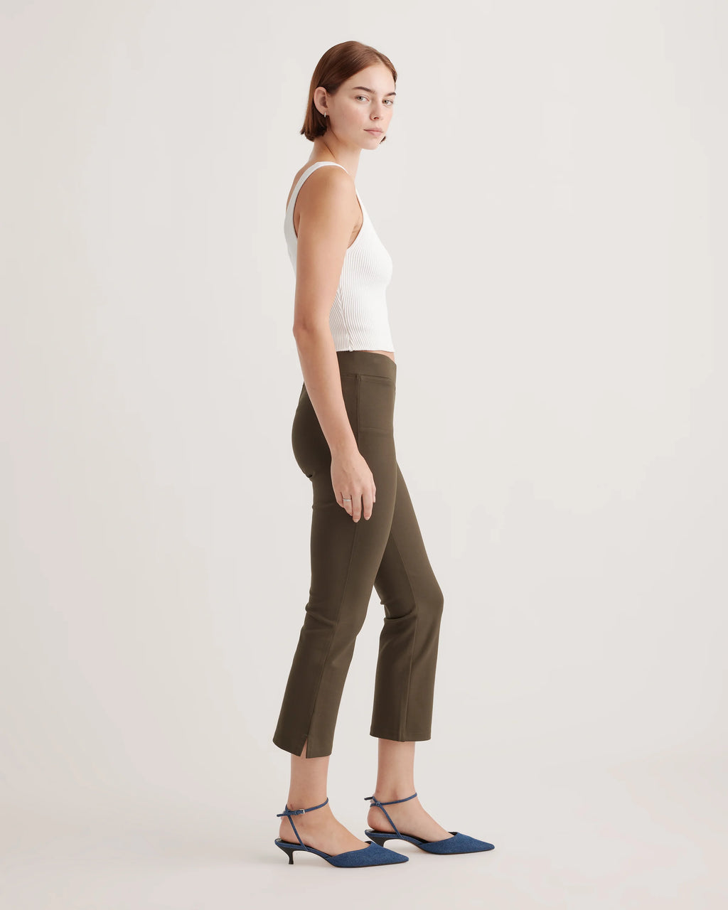Ultra-Stretch Ponte Kick Flare Pants - XS / Olive