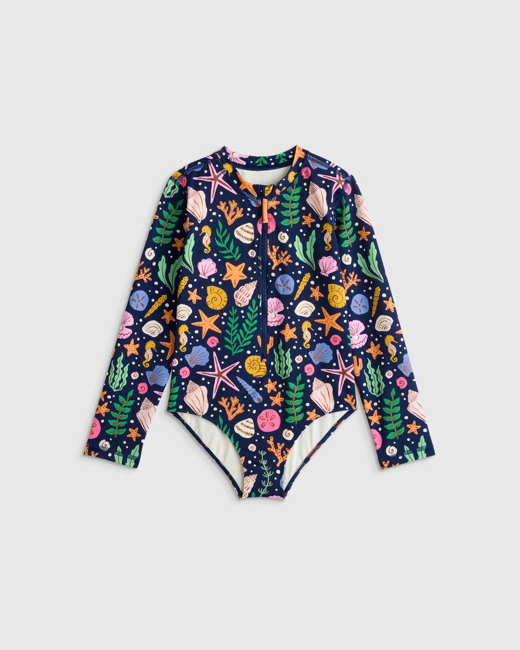Long Sleeve Zip-Up Swimsuit - 6 / Happy Floral