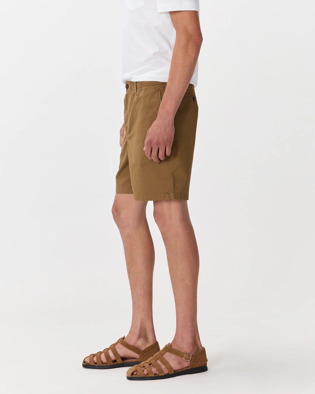 Organic Stretch Cotton Pull On Chino Shorts - 7" - XS / Sand Dune