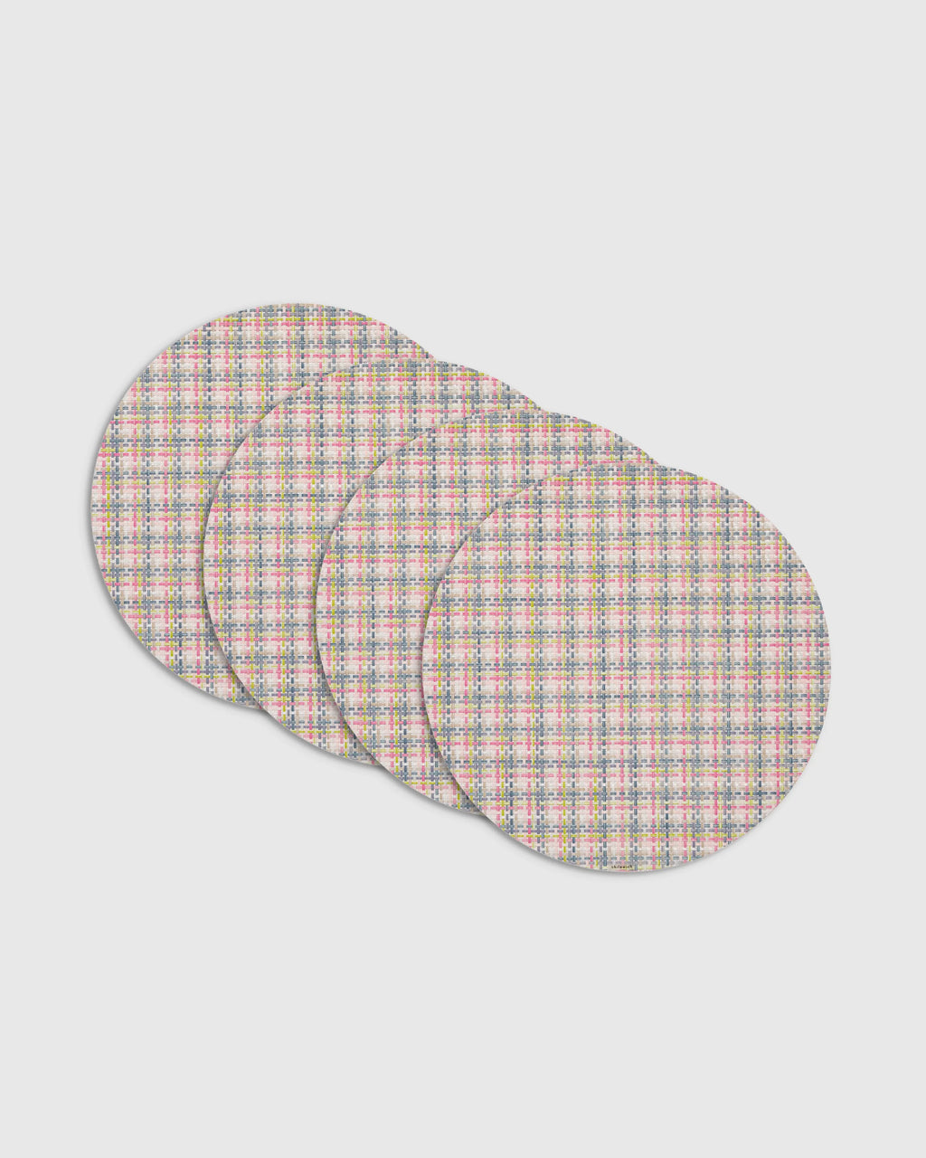 Basketweave Easy-Care Round Placemat, Set of 4 by Chilewich - One Size / Celadon