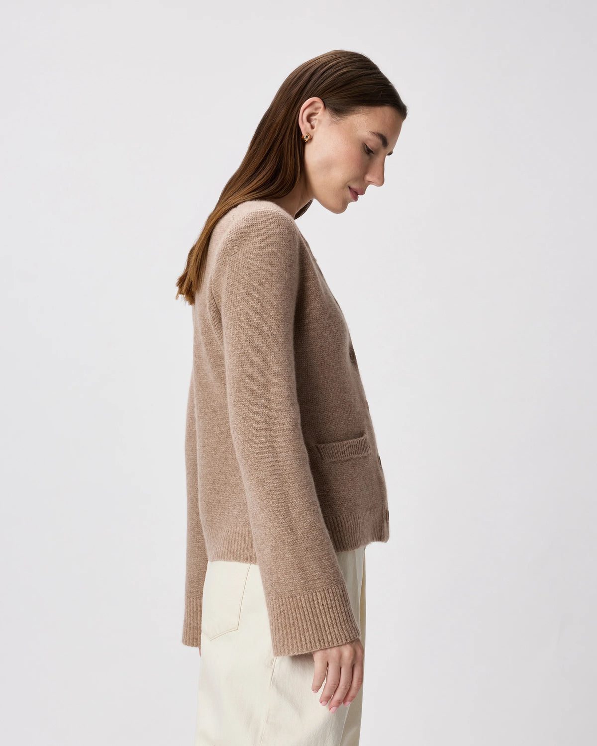 Mongolian Cashmere Structured Cardigan - XS / Oatmeal