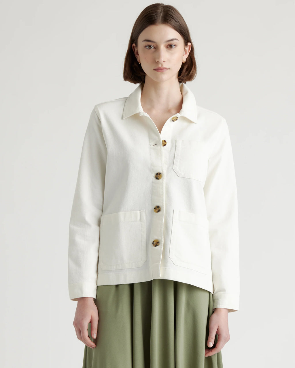 Organic Comfort Stretch Chore Jacket - XS / Vanilla