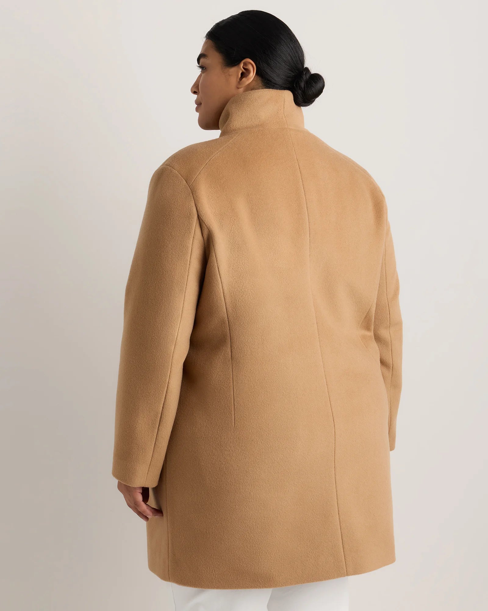 Wool Cashmere Cocoon Coat - 1X / Caramel Secondary image