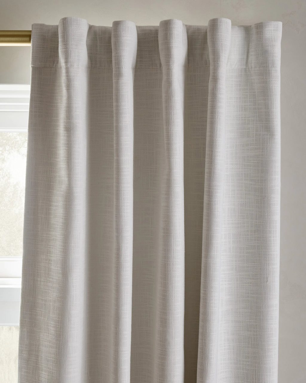 Textured Cotton Room Darkening Curtain - 48x84 / Ivory