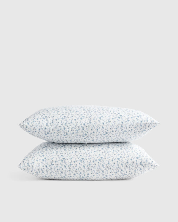 Organic Crisp Percale Floral Sham Set - Standard / Toffee Florette