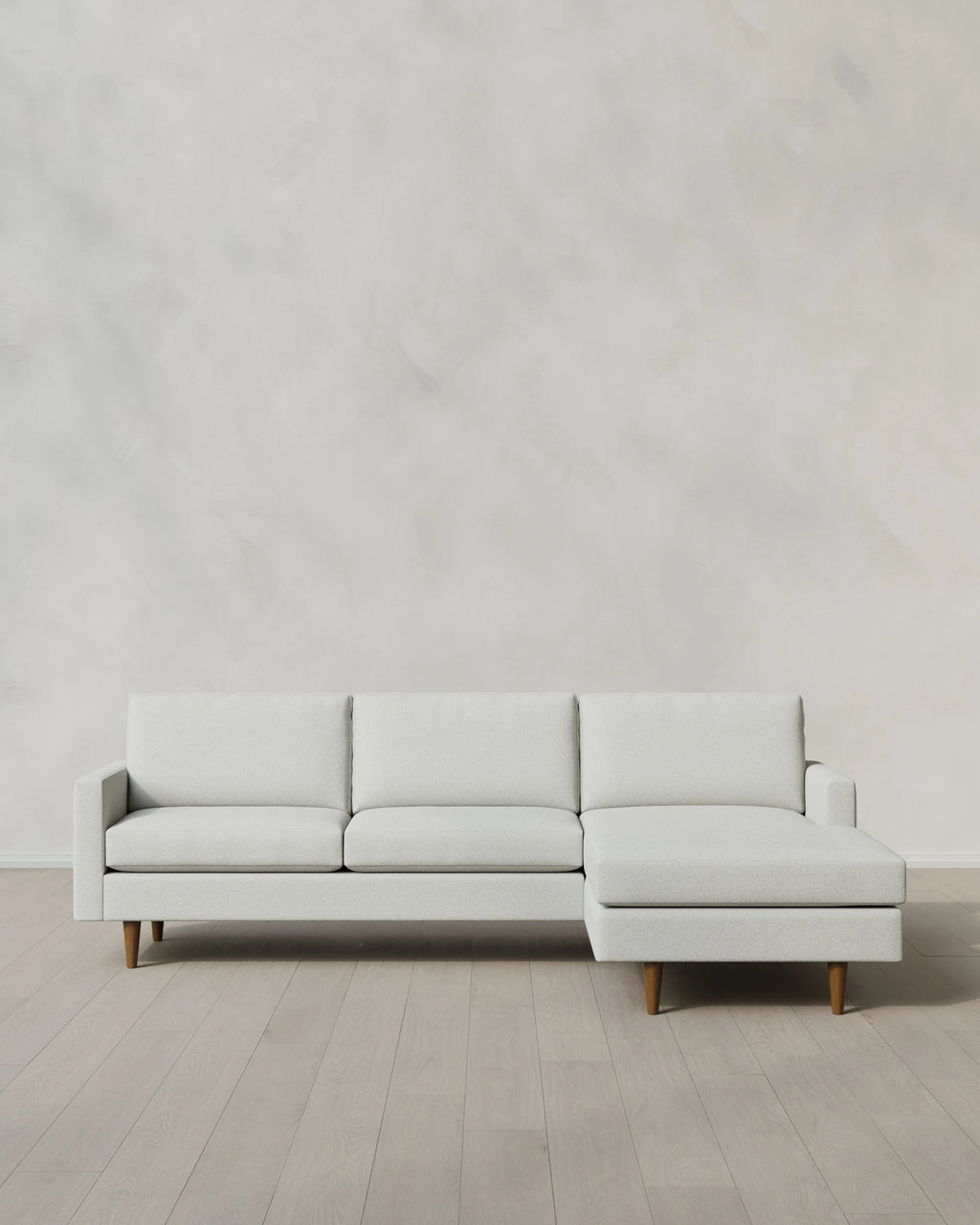 Atlas Midcentury Chaise Sectional in Performance Basketweave - 106" Right Arm / Navy