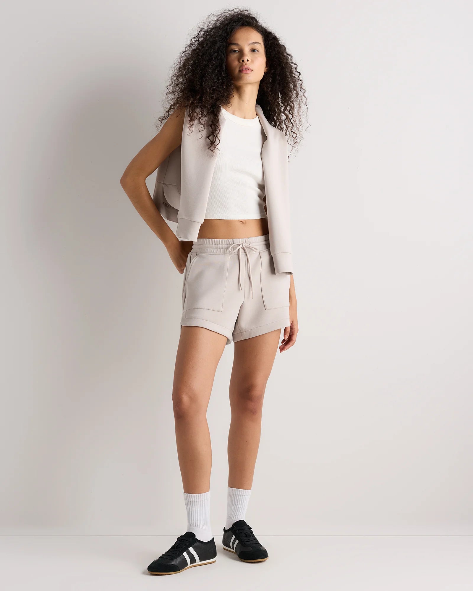 CloudComfort High-Rise Sweatshorts - XS / Pebble Beige Secondary image