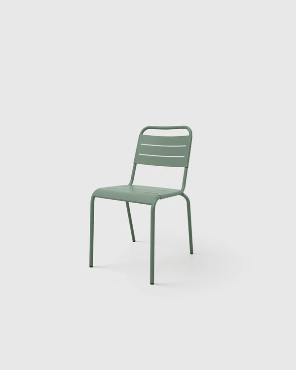 Powder-Coated Aluminum Outdoor Stacking Side Chair (Set of 2) - Set of 2 / Sage Green