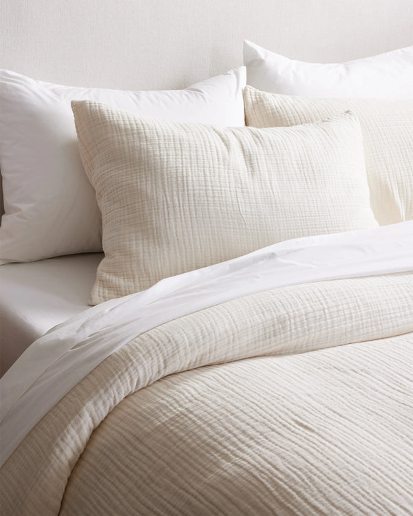 Organic Cotton Gauze Duvet Cover Set - Twin / Dried Sage