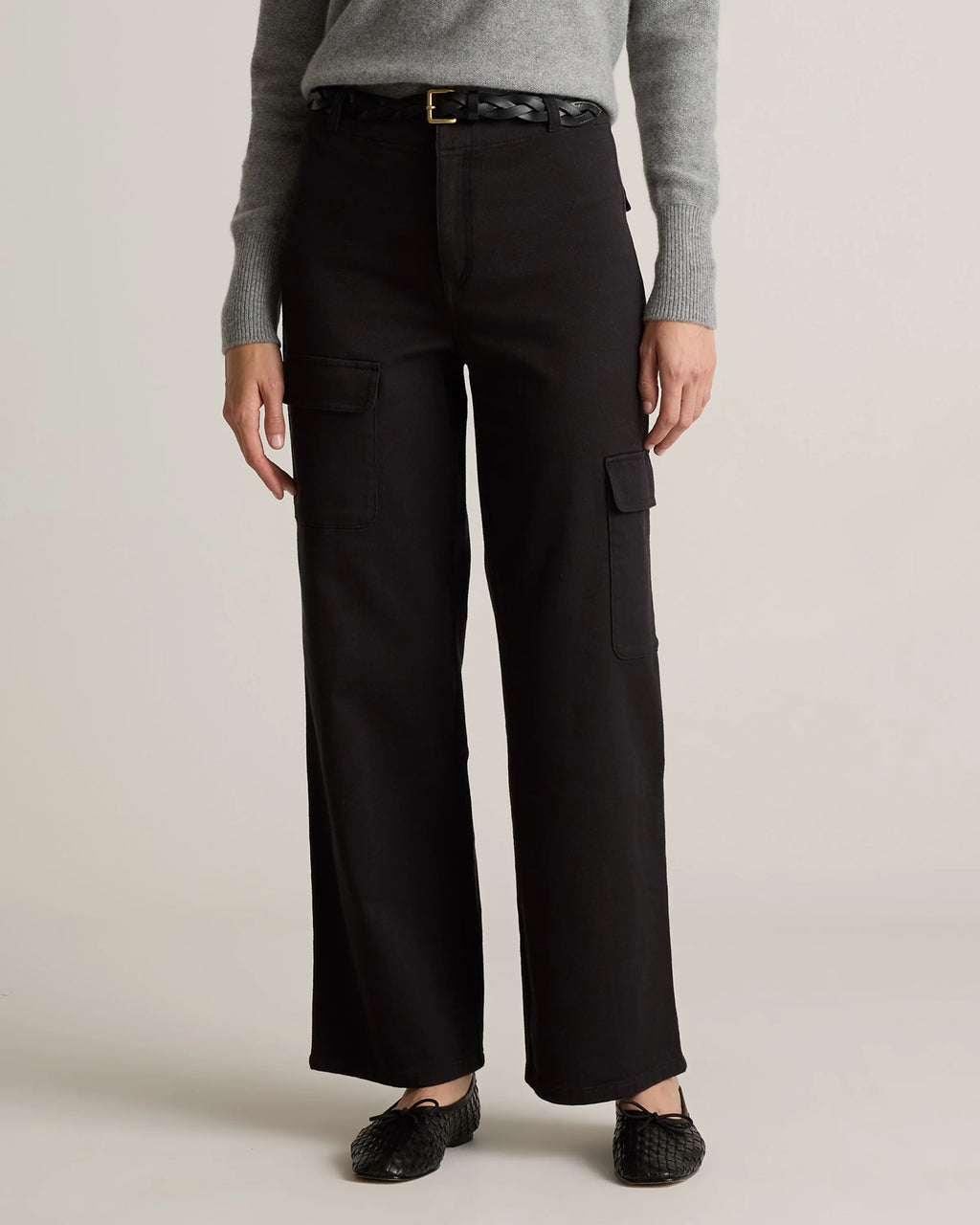 Organic Stretch Cotton Twill Cargo Pants - 0 / Light Khaki