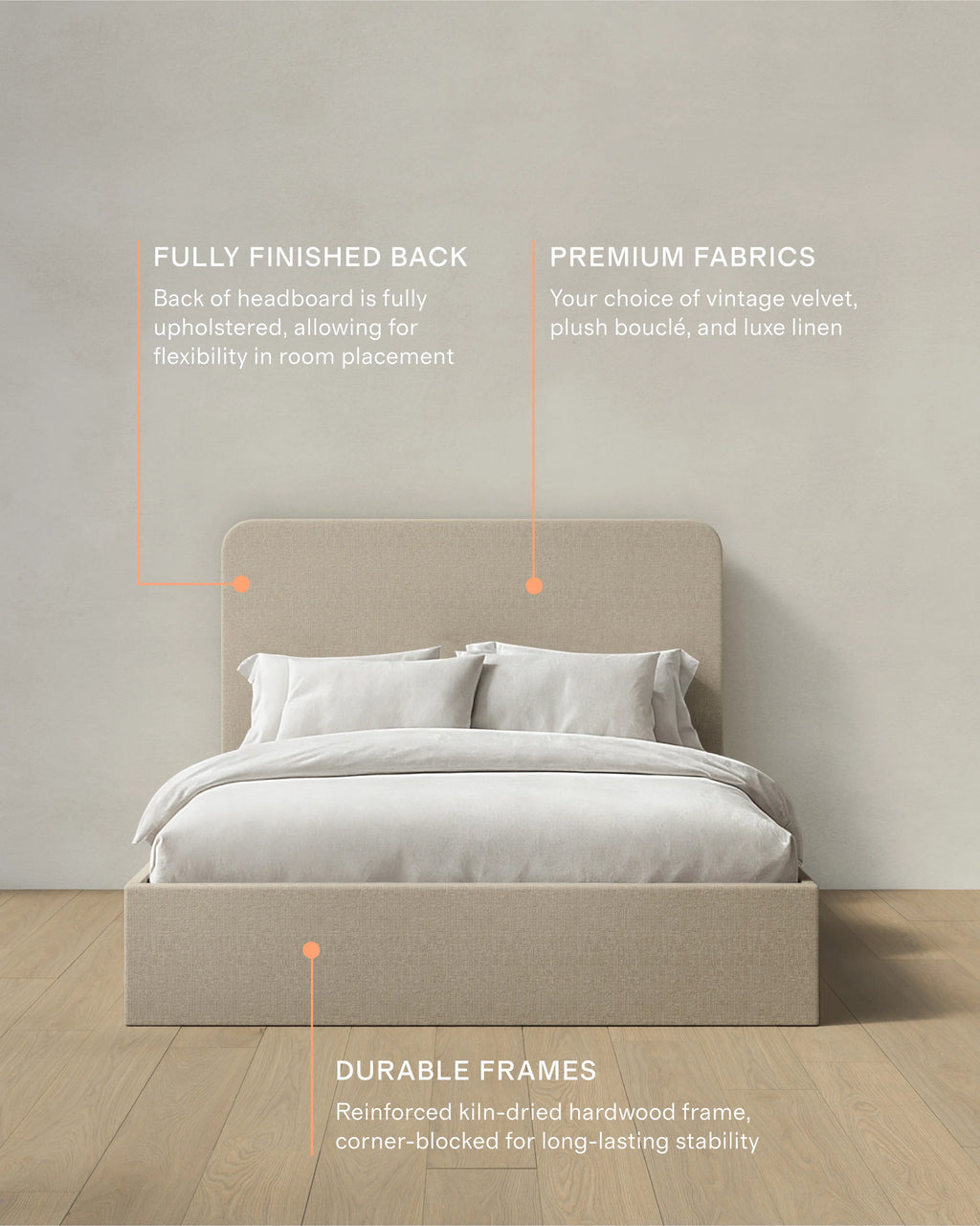 100% Linen Curved Bed - Full / Canvas