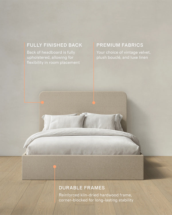 100% Linen Curved Bed - Full / Canvas