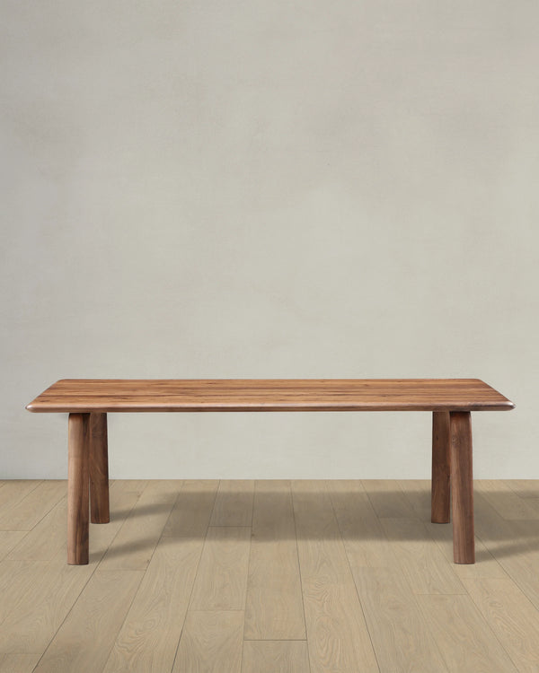 Solid Wood Dining Table with Rounded Legs - One Size / Natural Oak