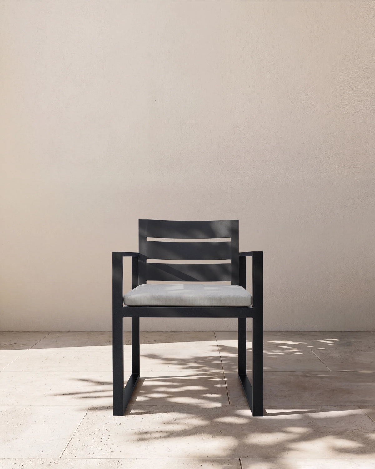 Linear Aluminum Outdoor Dining Armchair - One Size / Dark Charcoal Main image
