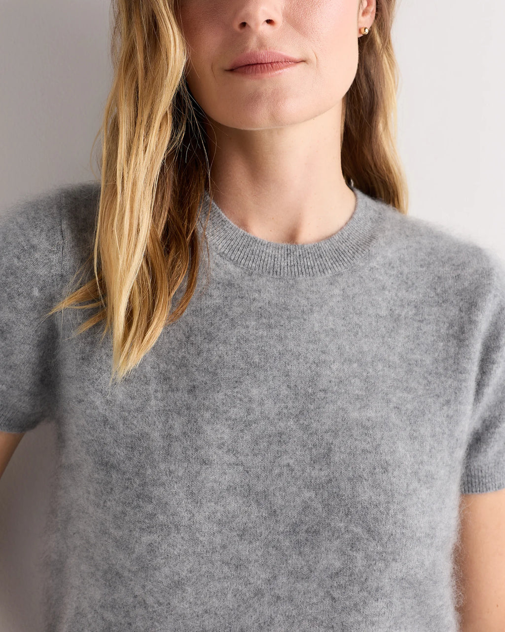 Women's Brushed Cashmere Tee - XS / Ivory