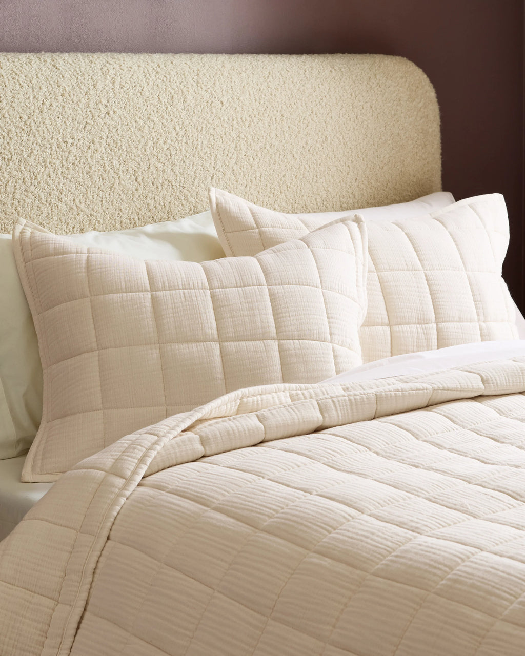 Organic Cotton Gauze Box Quilt - Twin / Mineral