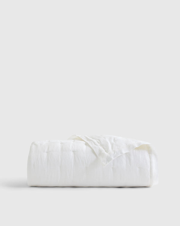 European Linen Toddler Dream Quilt - One Size / White