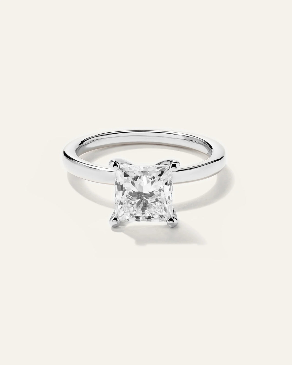 Lab Grown Diamond Princess Comfort Fit Engagement Ring - 2ct - 4 / Yellow Gold