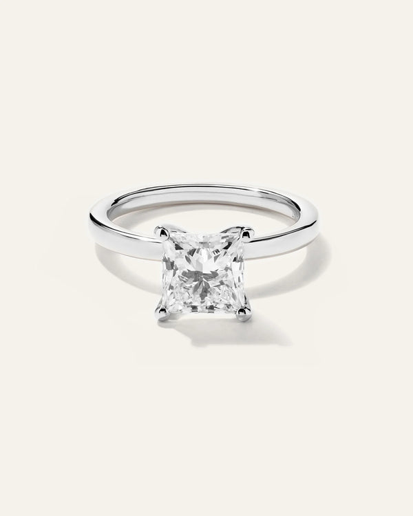 Lab Grown Diamond Princess Comfort Fit Engagement Ring - 2ct - 4 / Yellow Gold