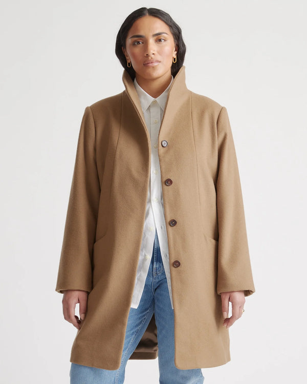 Italian Wool Cocoon Coat - XS / Black