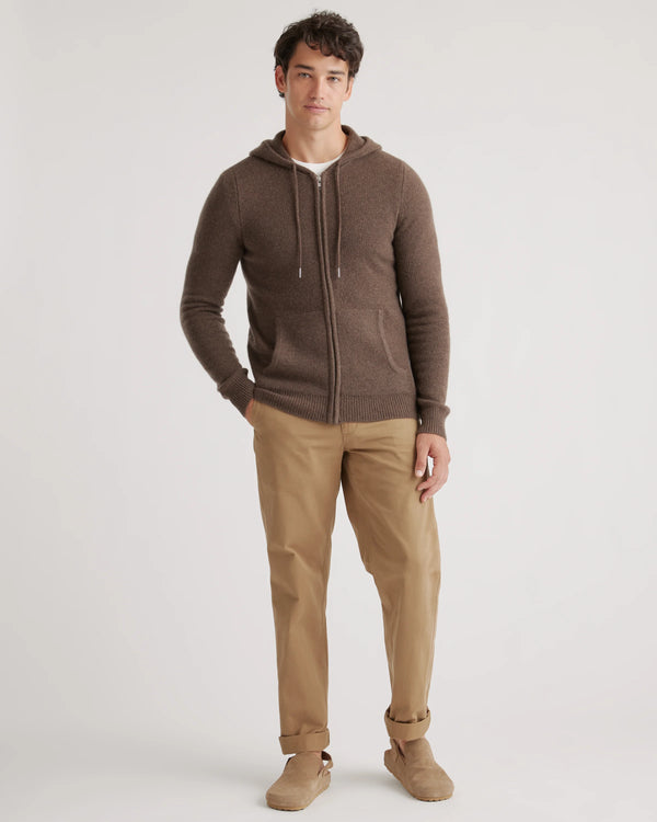 Mongolian Spring Cashmere Full-Zip Hoodie - S / Brown