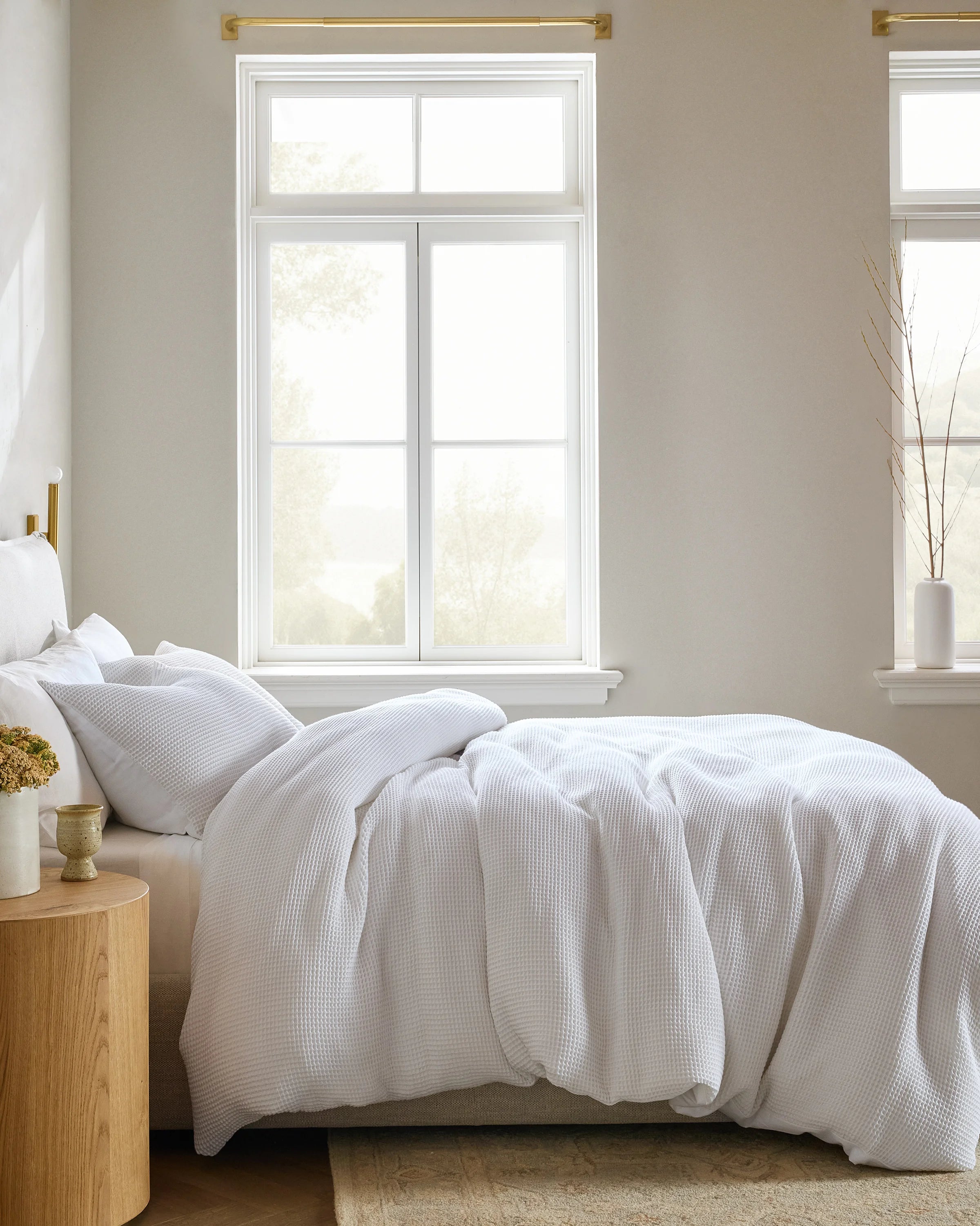 Organic Waffle Duvet Cover - Twin / White Secondary image