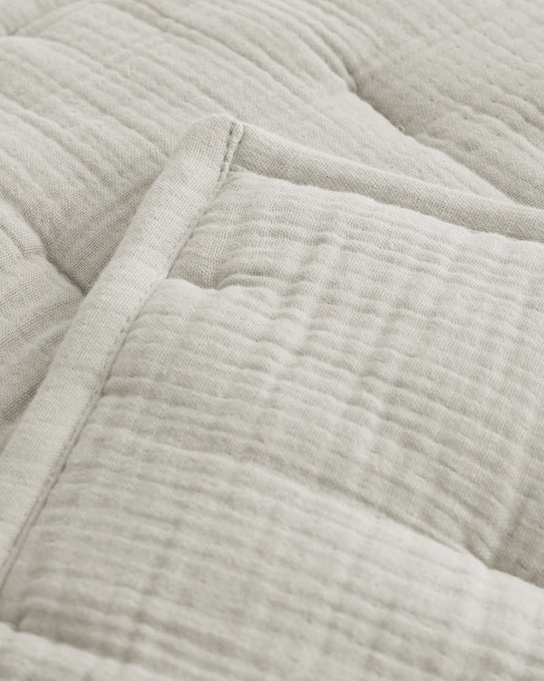 Organic Cotton Gauze Toddler Quilt - One Size / White