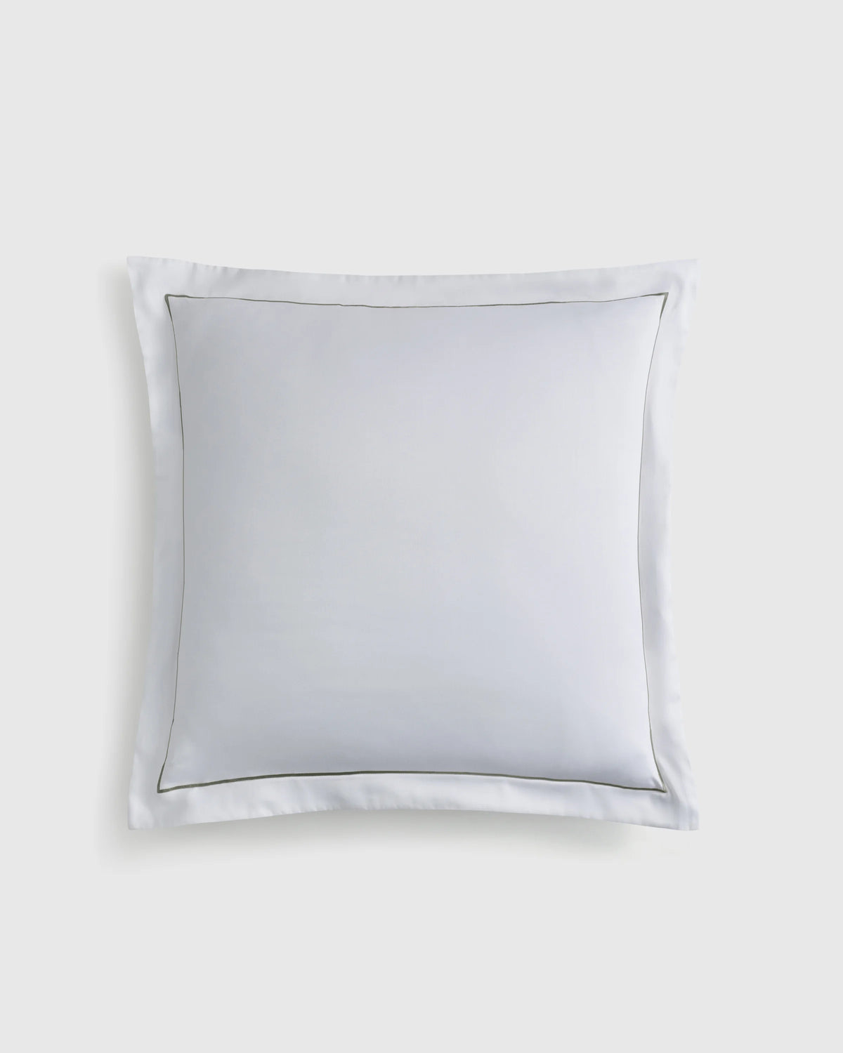 Signature Giza Cotton Sateen Embroidered Euro Sham - Euro / White/Dried Sage Main image