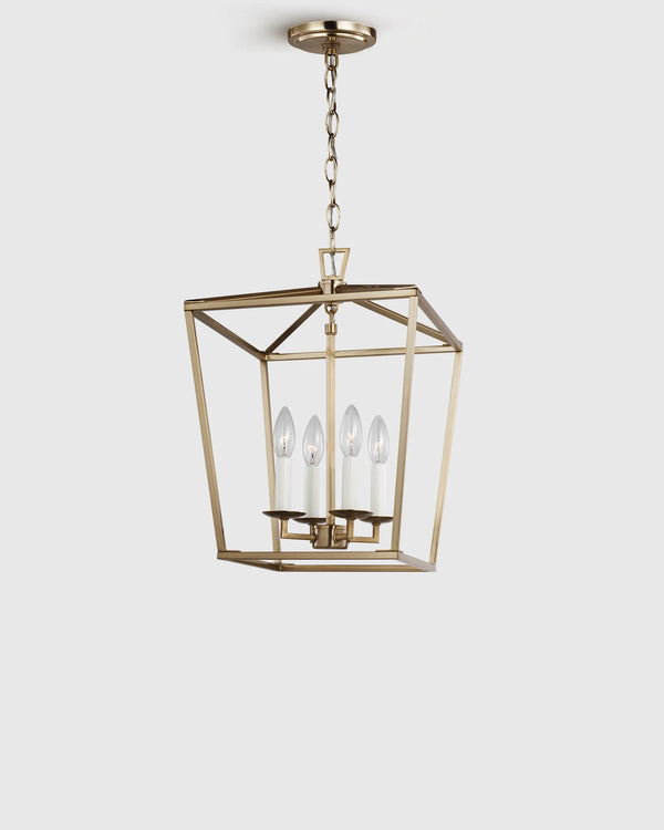 Traditional Steel Lantern Pendant - Small / Brass