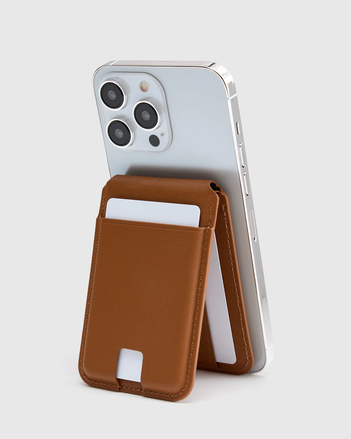 Leather MagSafe Wallet & Phone Stand - One Size / Cognac Main image