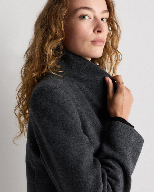 Wool Cashmere Cocoon Coat - XS / Dark Chocolate