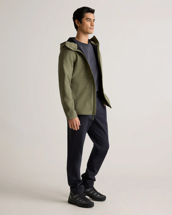 Softshell Fleece-Lined Full-Zip Hooded Jacket - XS / Heather Shady Charcoal
