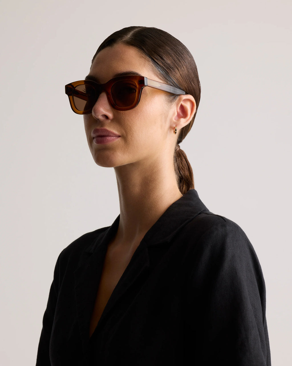 Aspen Polarized Acetate Sunglasses - One Size / Clear Spice with Brown lens
