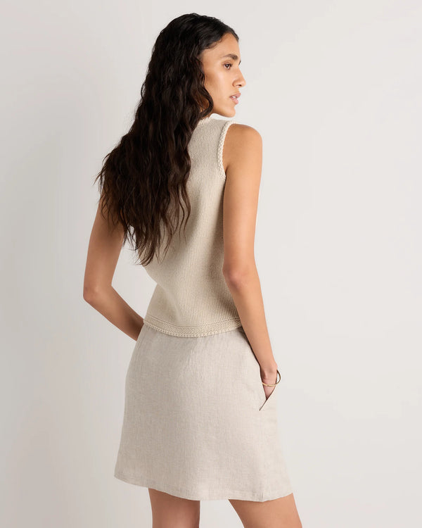 100% European Linen Utility Skort - XS / Bayberry Olive