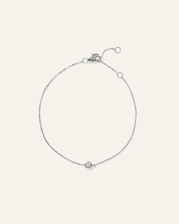 14K Gold Diamond Solitaire Bezel Bracelet - One Size / Yellow Gold