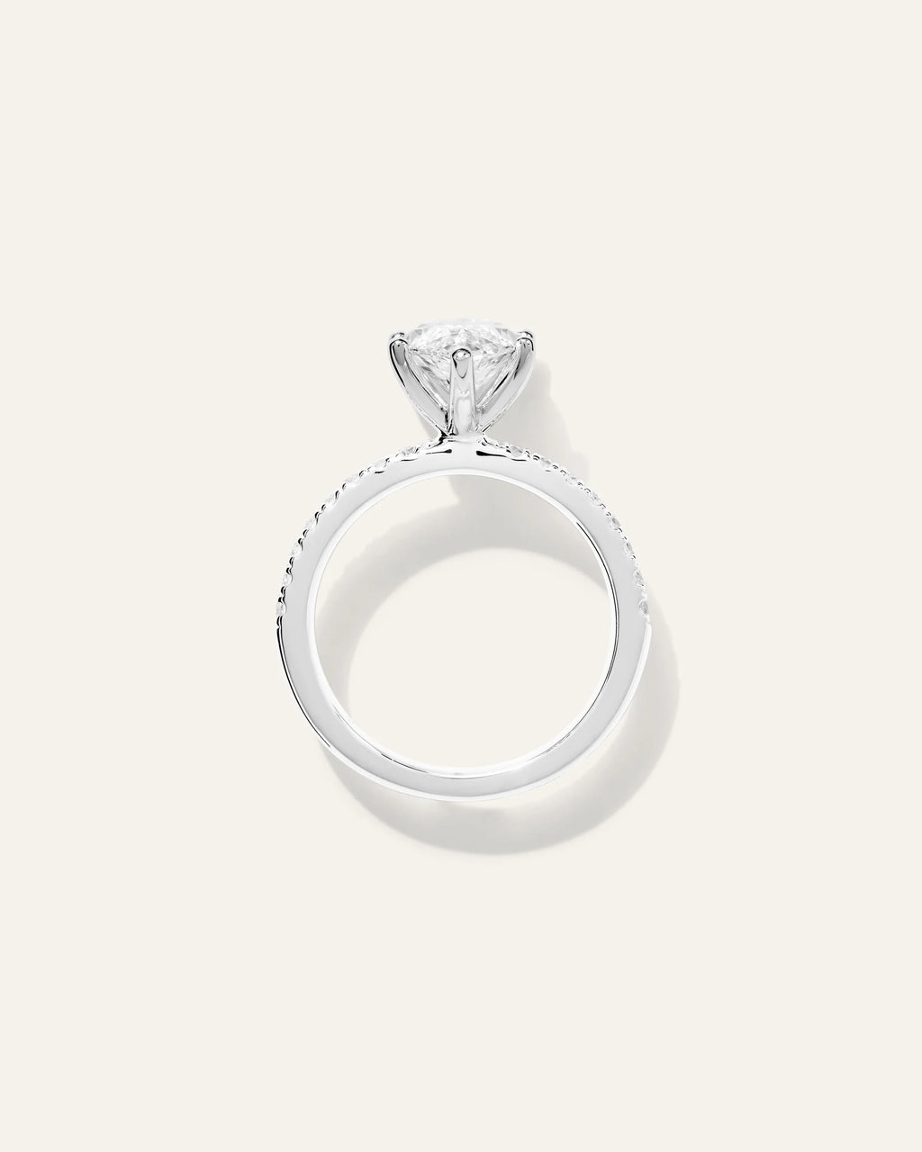 Lab Grown Diamond Marquise Petite Pave Engagement Ring - 3ct - 4 / Yellow Gold