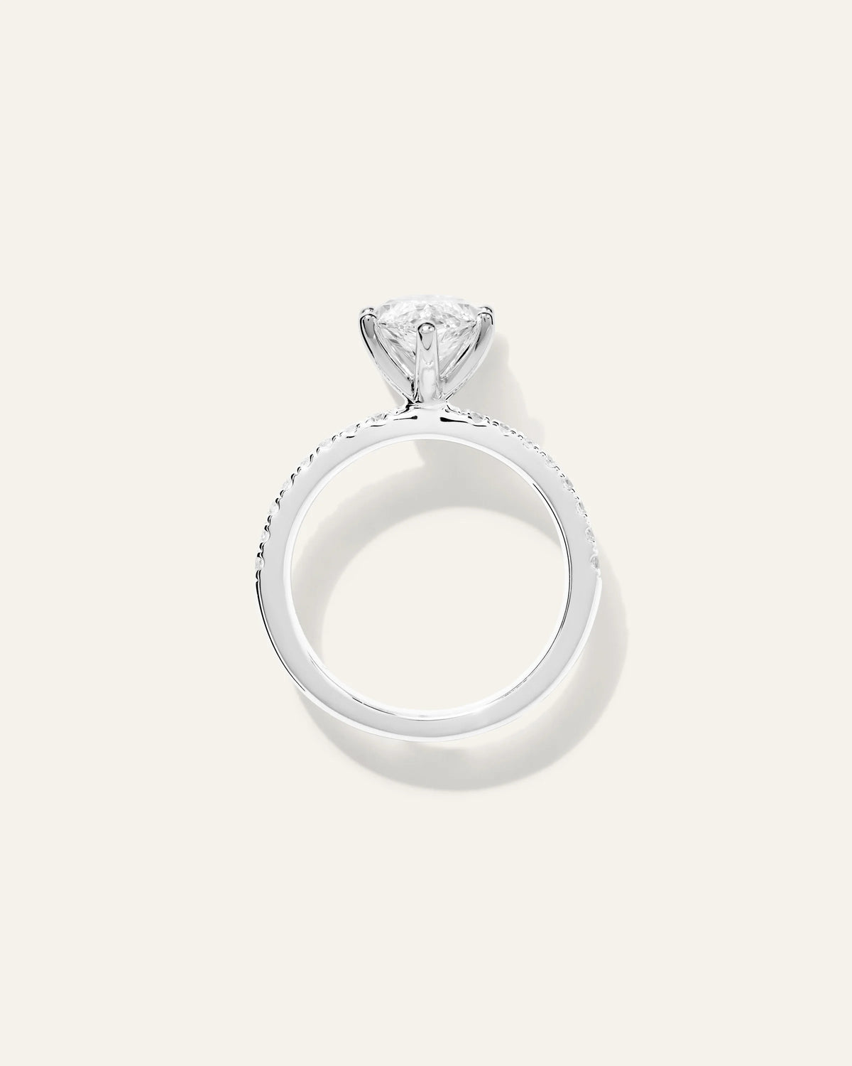 Lab Grown Diamond Marquise Petite Pave Engagement Ring - 3ct - 4 / Yellow Gold