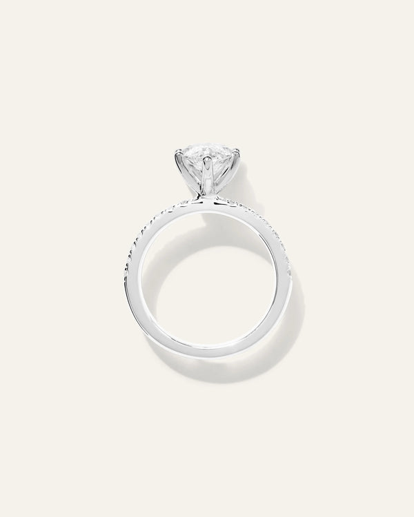 Lab Grown Diamond Marquise Petite Pave Engagement Ring - 3ct - 4 / Yellow Gold