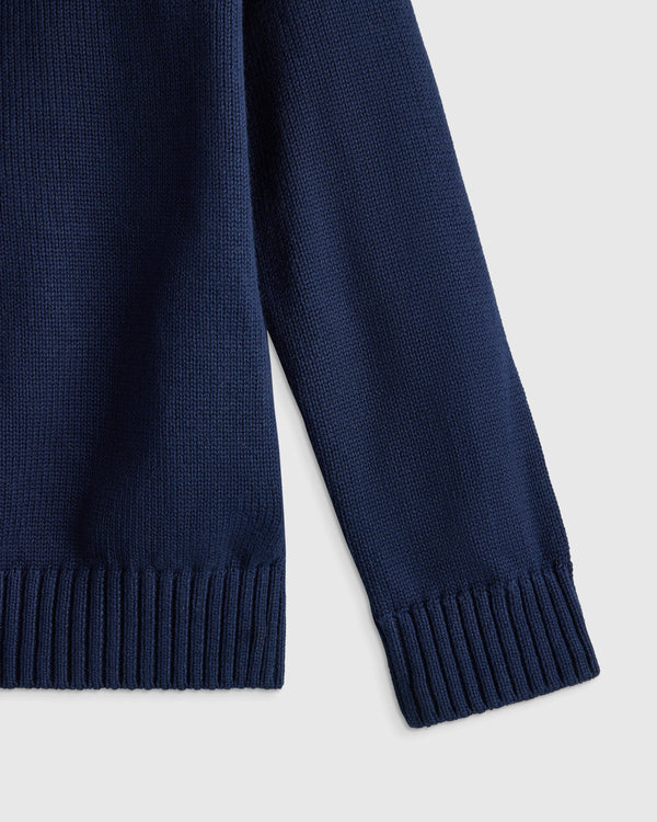 Boys 100% Organic Cotton Quarter-Zip Sweater - 6 / Navy