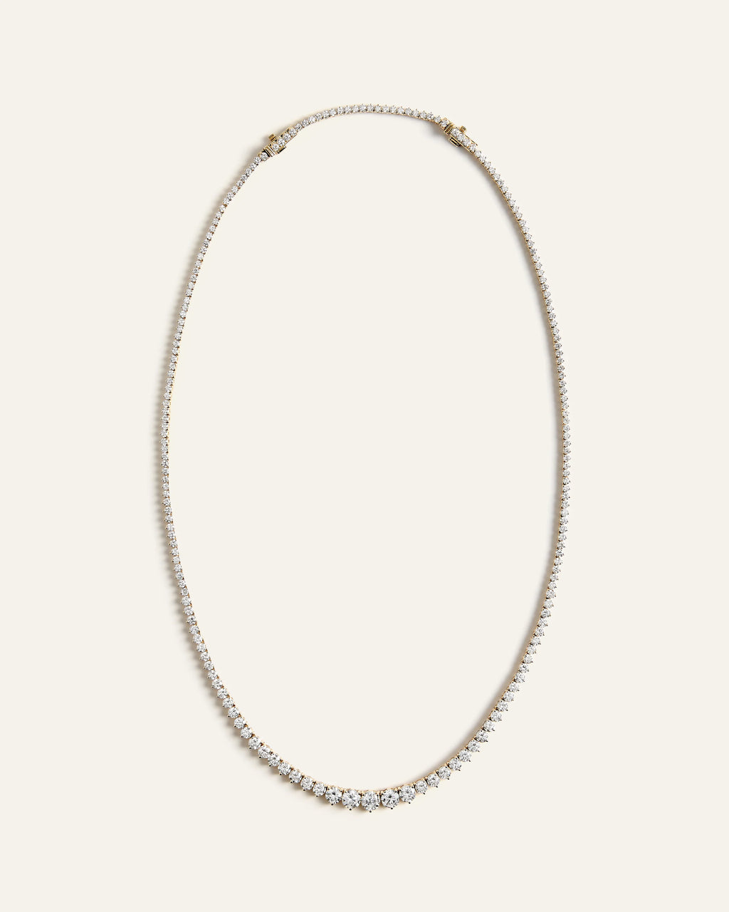 14K Gold Lab Grown Diamond Graduated Tennis Necklace - 10ctw - One Size / Yellow Gold