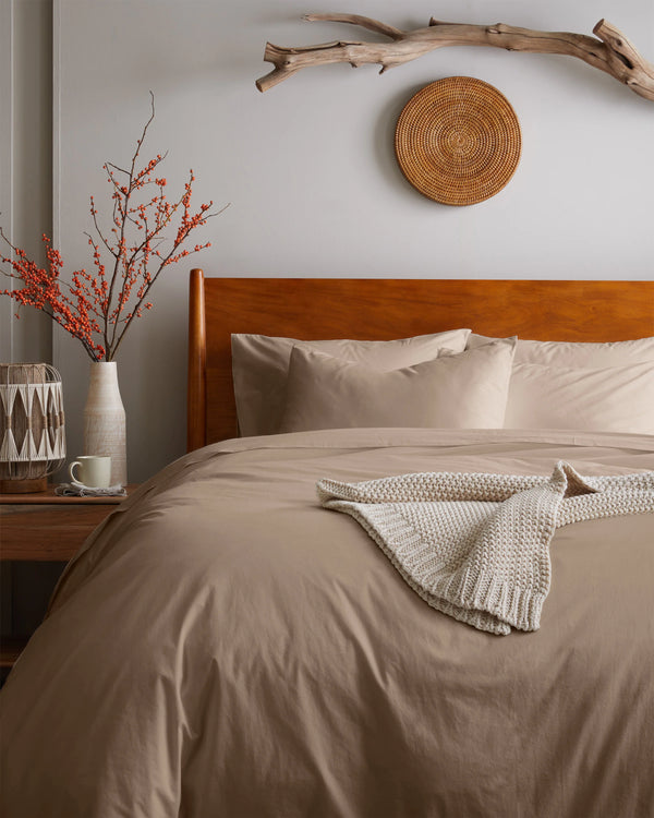 Organic Brushed Cotton Sham Set - Standard / Toffee