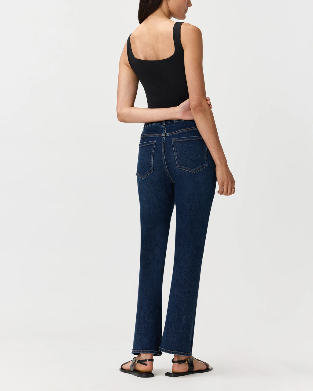 Nina Stretch Pull-On Kick Flare Jeans - XS / Raven Black