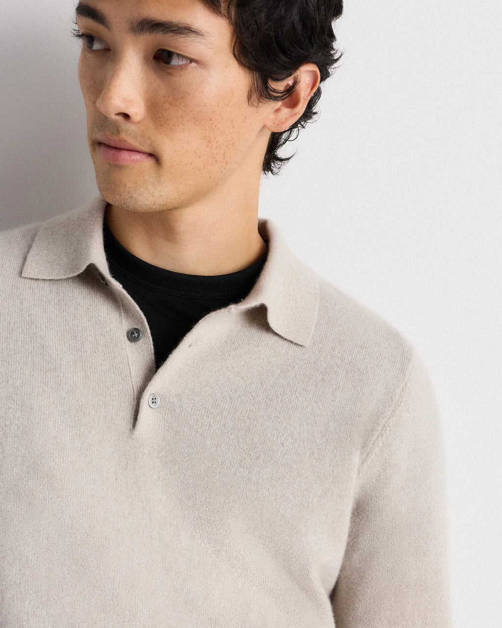 Mongolian Cashmere Polo Sweater - S / True Navy