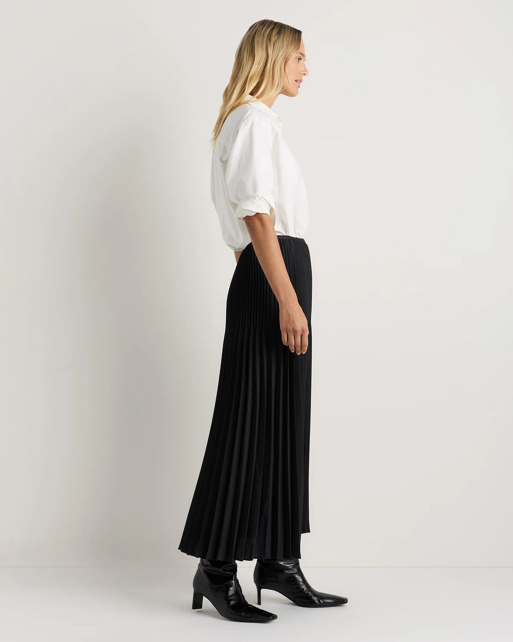 Pleated Matte Midi Skirt - XS / Coffee Bean Brown