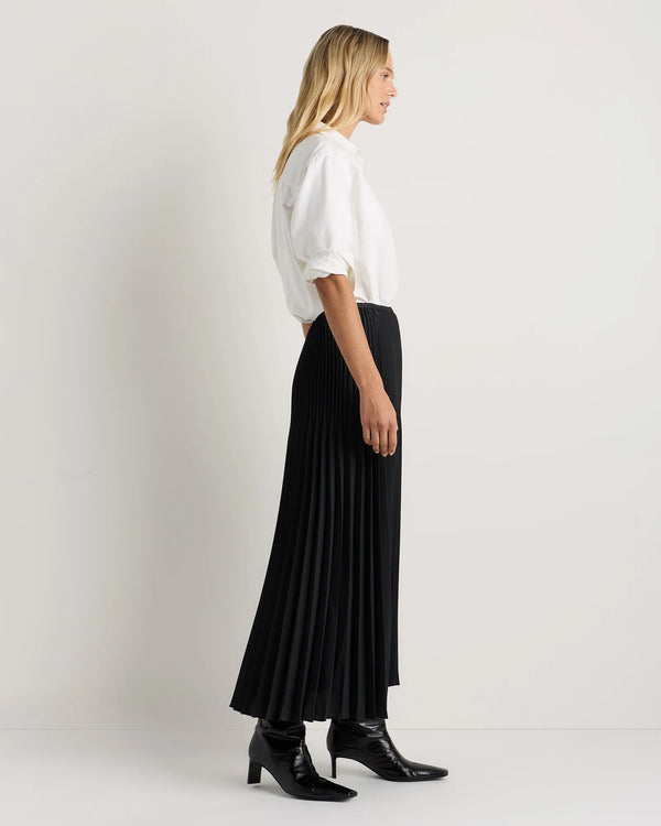 Pleated Matte Midi Skirt - XS / Coffee Bean Brown
