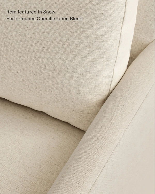 Brennan L Sectional in Performance Chenille Linen Blend - 99x99 / Snow