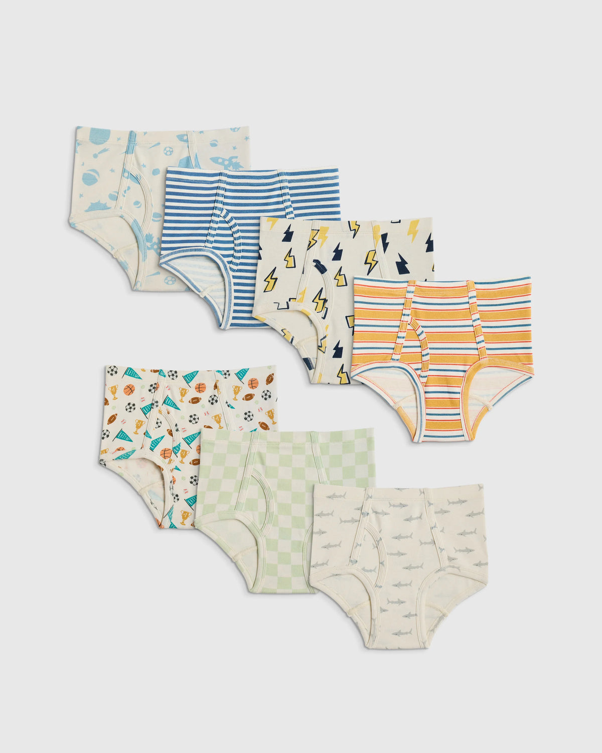 Boys 100% Organic Cotton Classic Briefs 7-pack - 6 / Boy Mix Prints Main image