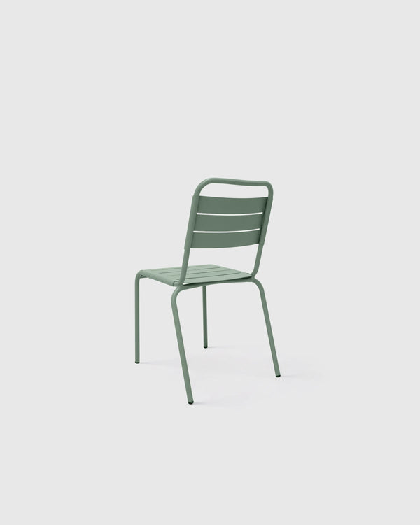Powder-Coated Aluminum Outdoor Stacking Side Chair (Set of 2) - Set of 2 / Sage Green