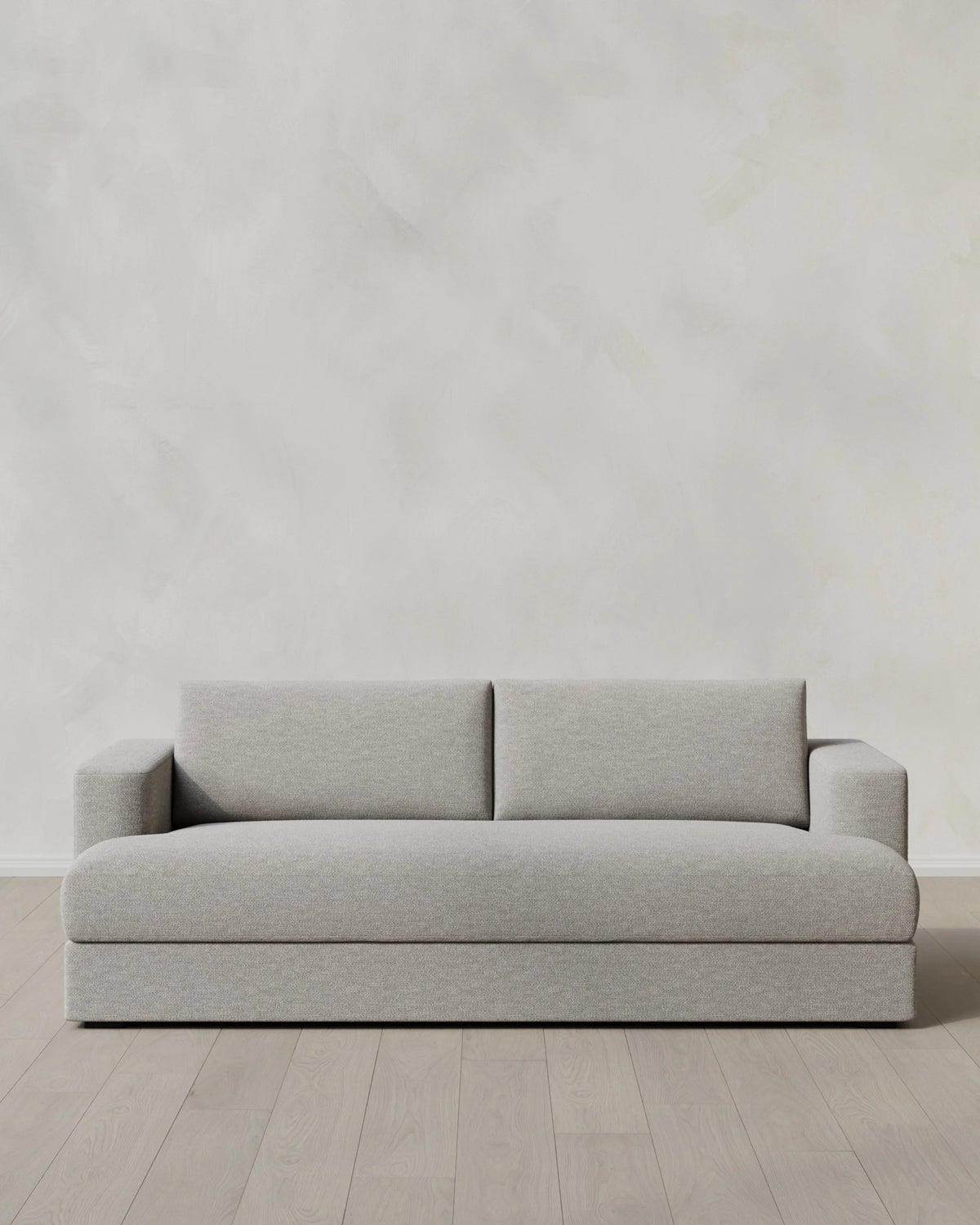 Sierra Curved Arm Sleeper Sofa in Performance Basketweave - One Size / Flax