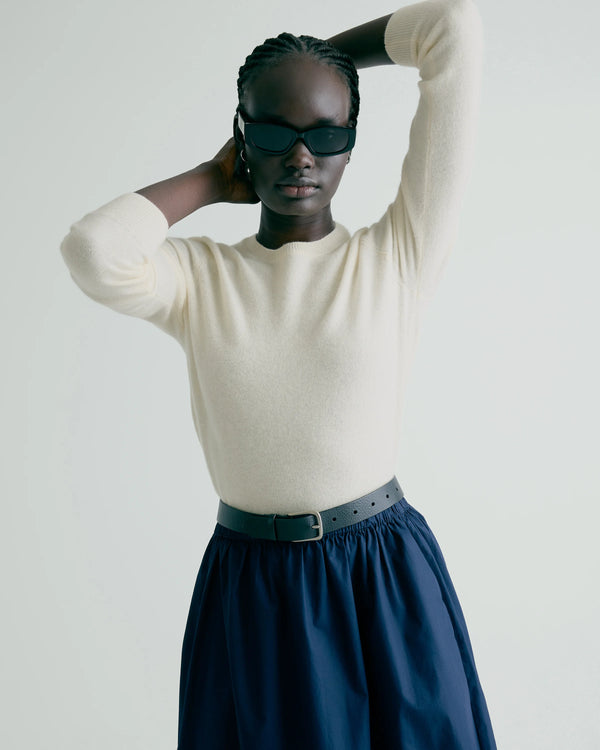 Mongolian Cashmere Crewneck Sweater - XS / Ivory